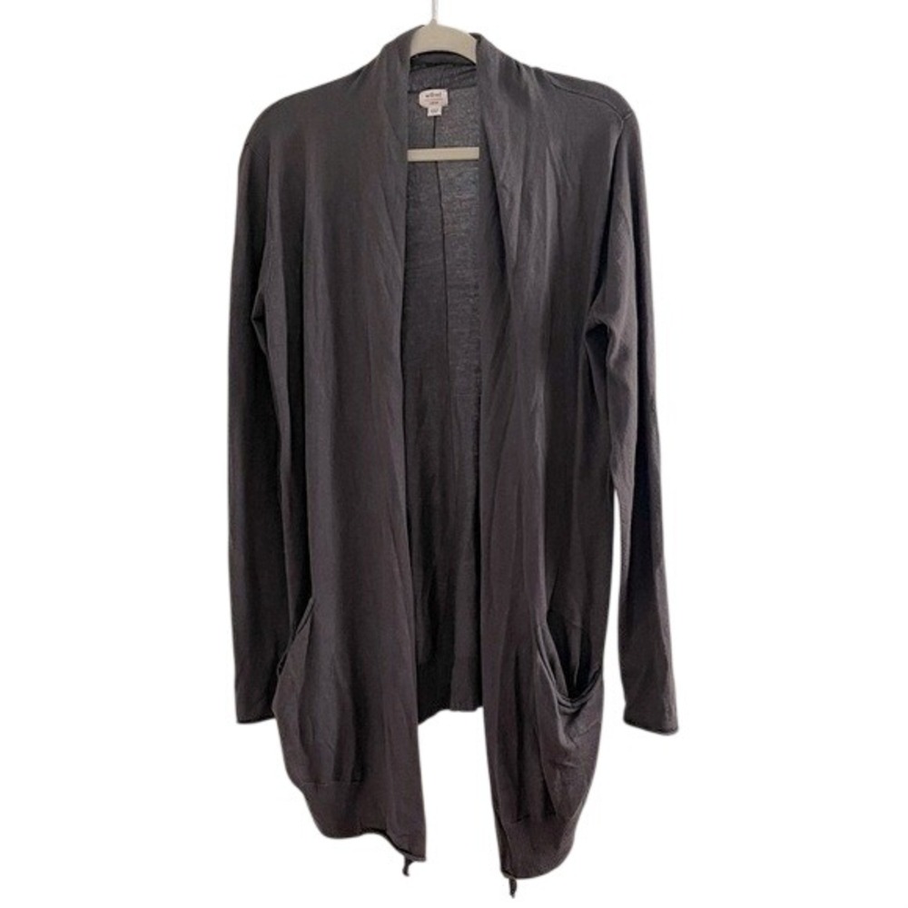 Wilfred‎ Aritzia | Silk Cashmere Cotton Open Front Cardigan Dark Grey Large